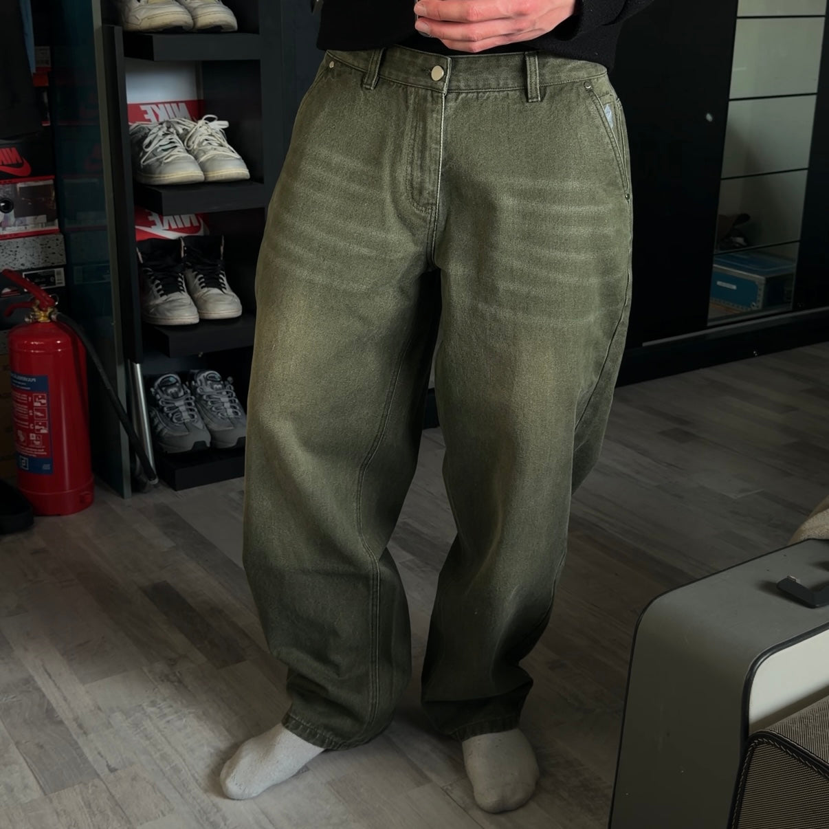 14.5 OZ OLIVE DENIMS (preorder)