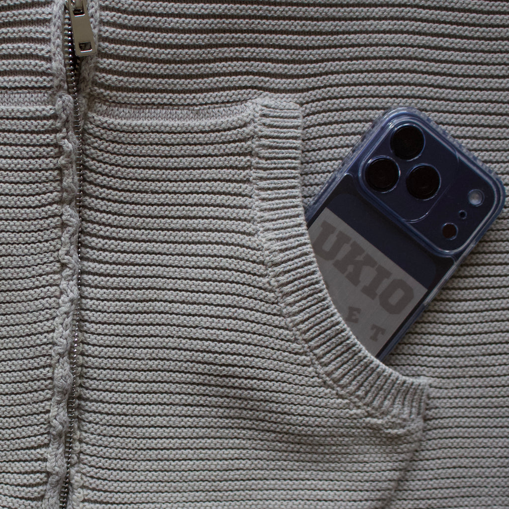 HEAVY SAND KNIT ZIPUP (preorder)