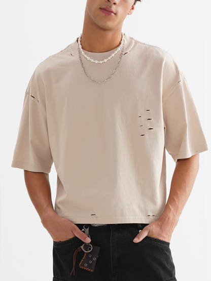 Distressed boxy t-shirt