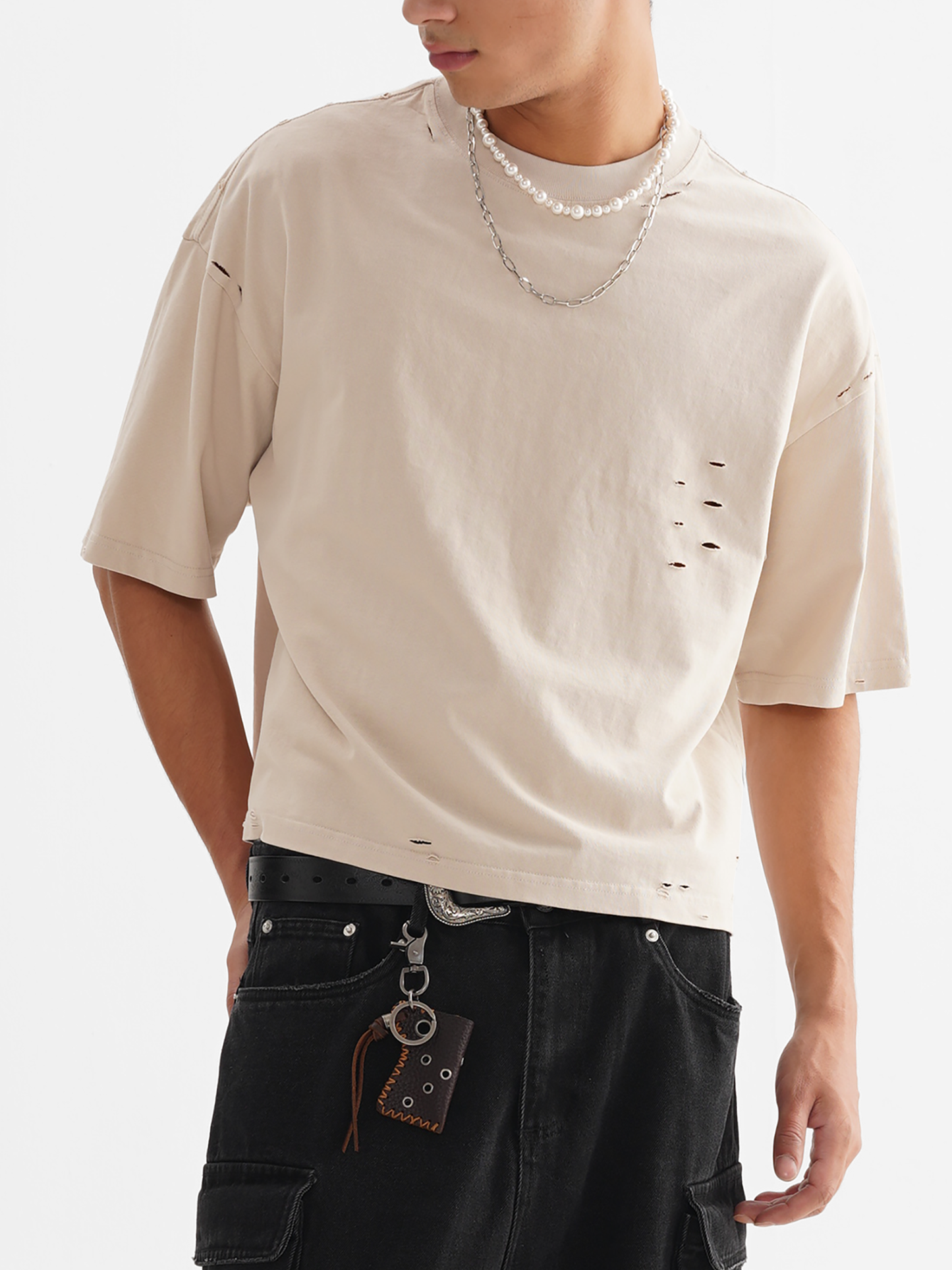 Distressed boxy t-shirt