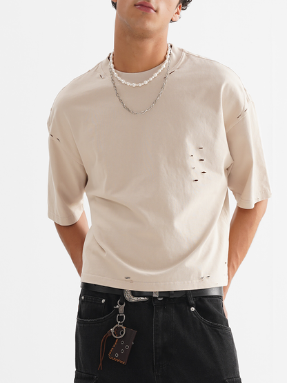 Distressed boxy t-shirt