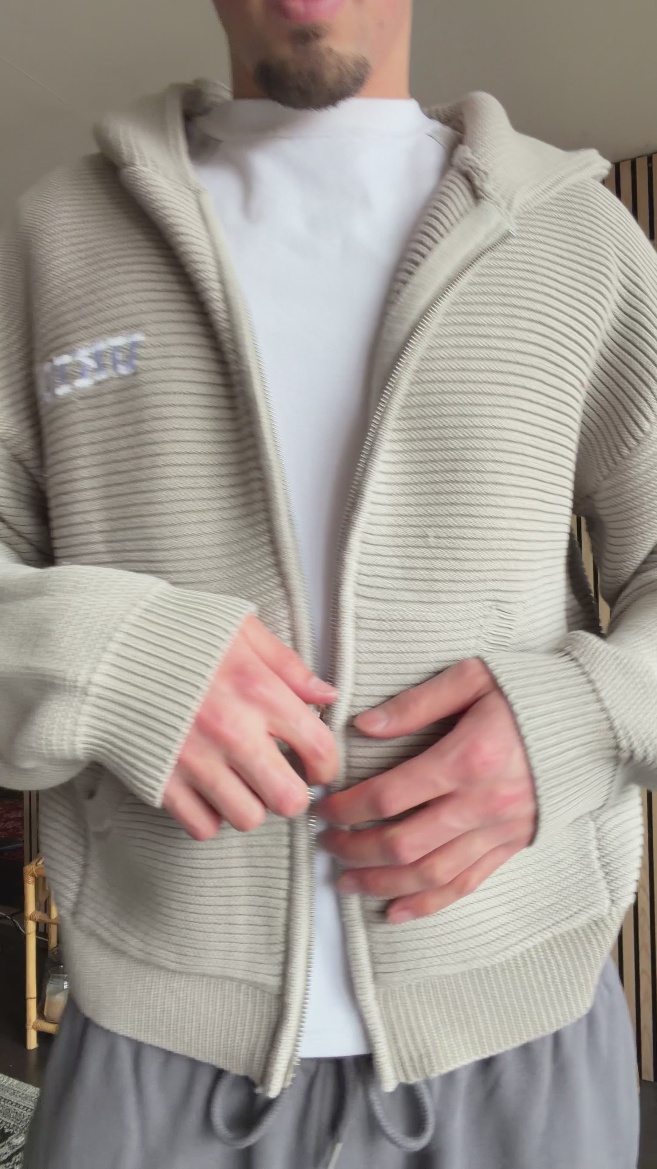 SAND KNIT ZIPUP (size down 1 size for best fit)